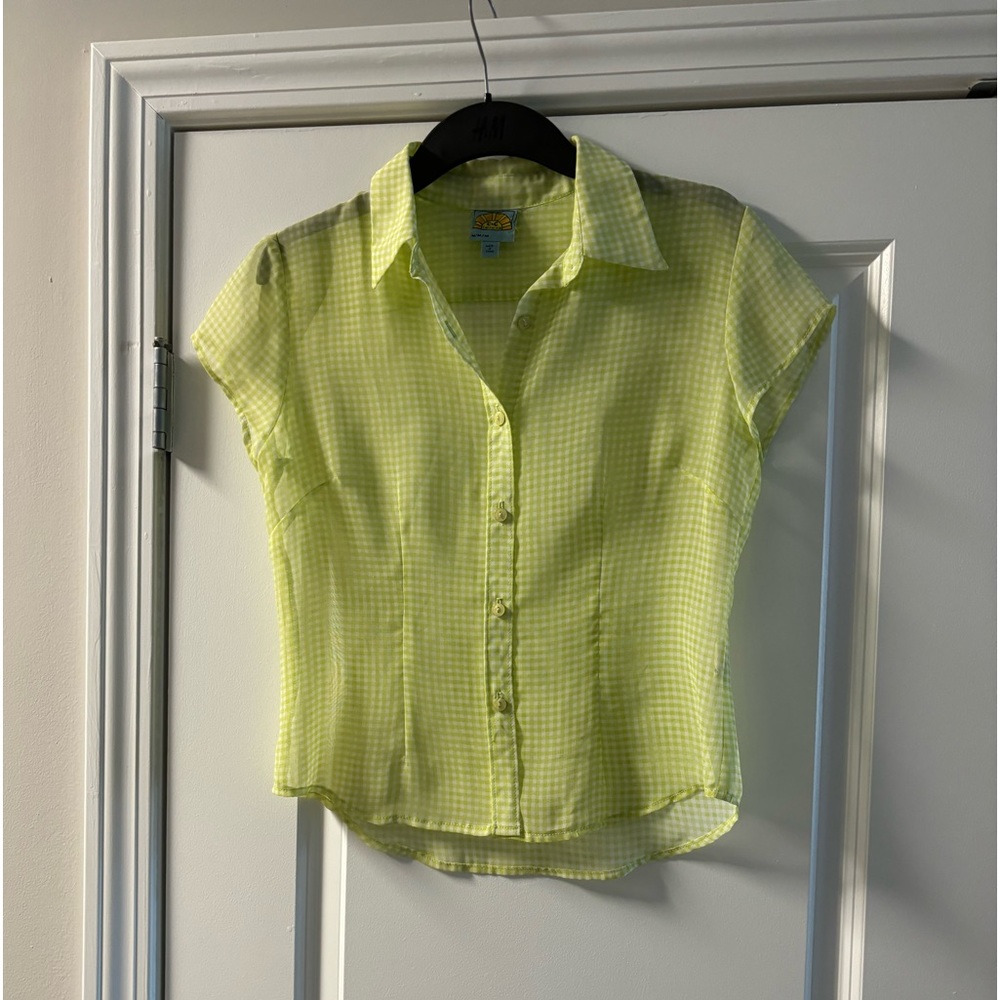Sheer blouse button down